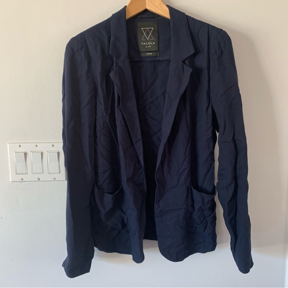 Talula Aritzia Blue Blazer Women’s 4 Front Pockets Coat
